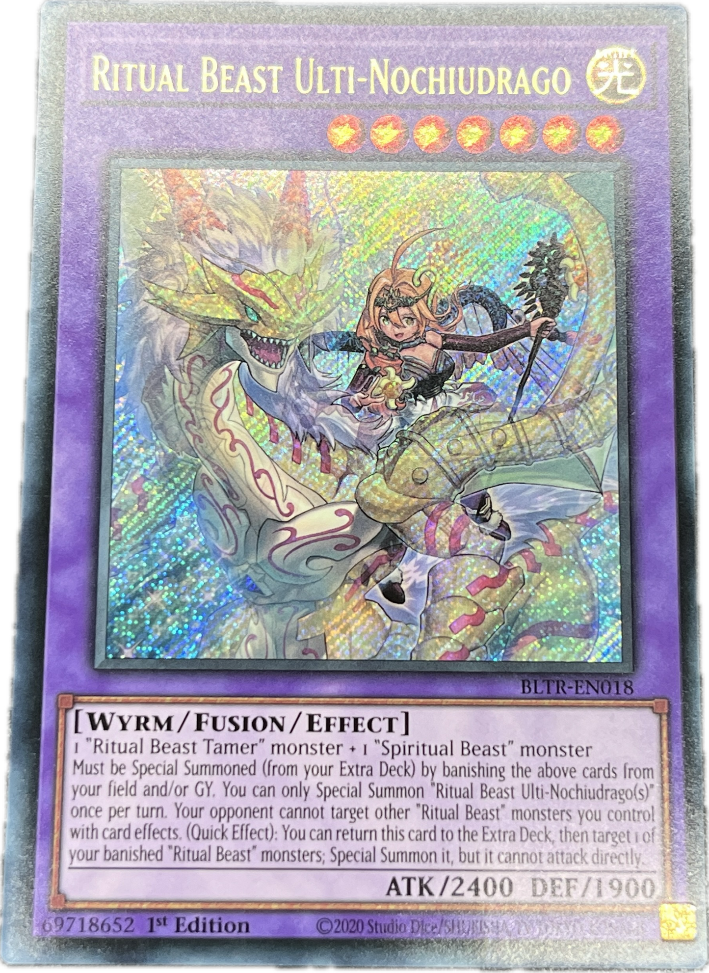 遊戯王 聖霊獣騎 ノチウドラゴ/シークレット/英語/1st