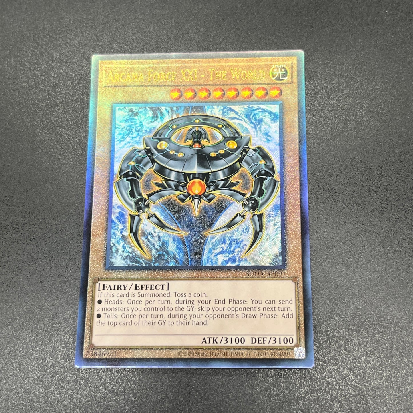 遊戯王 アルカナフォースXXI-THE WORLD/レリーフ/英語/泰亜版