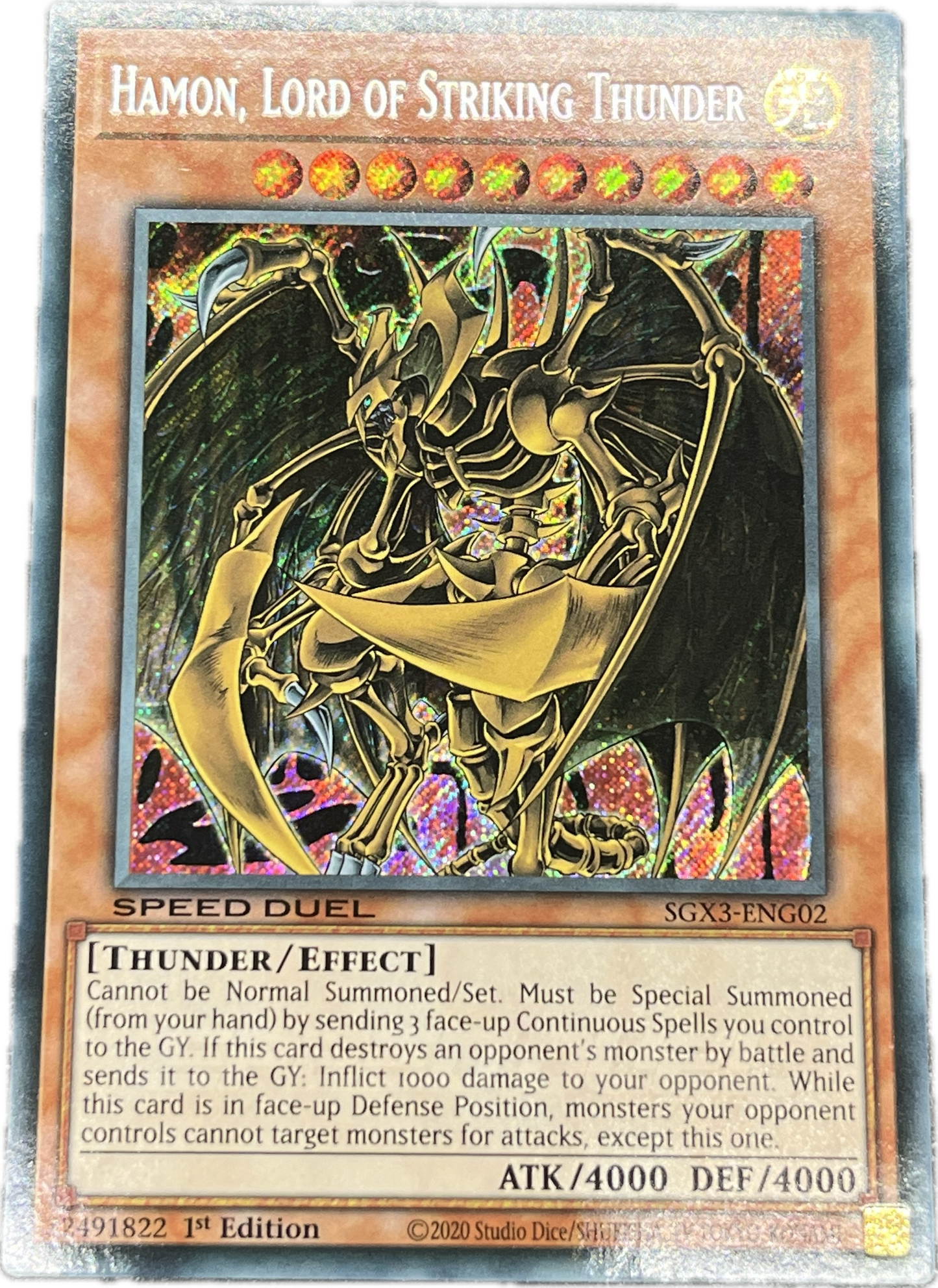 遊戯王 降雷皇ハモン/シークレット/英語/1st