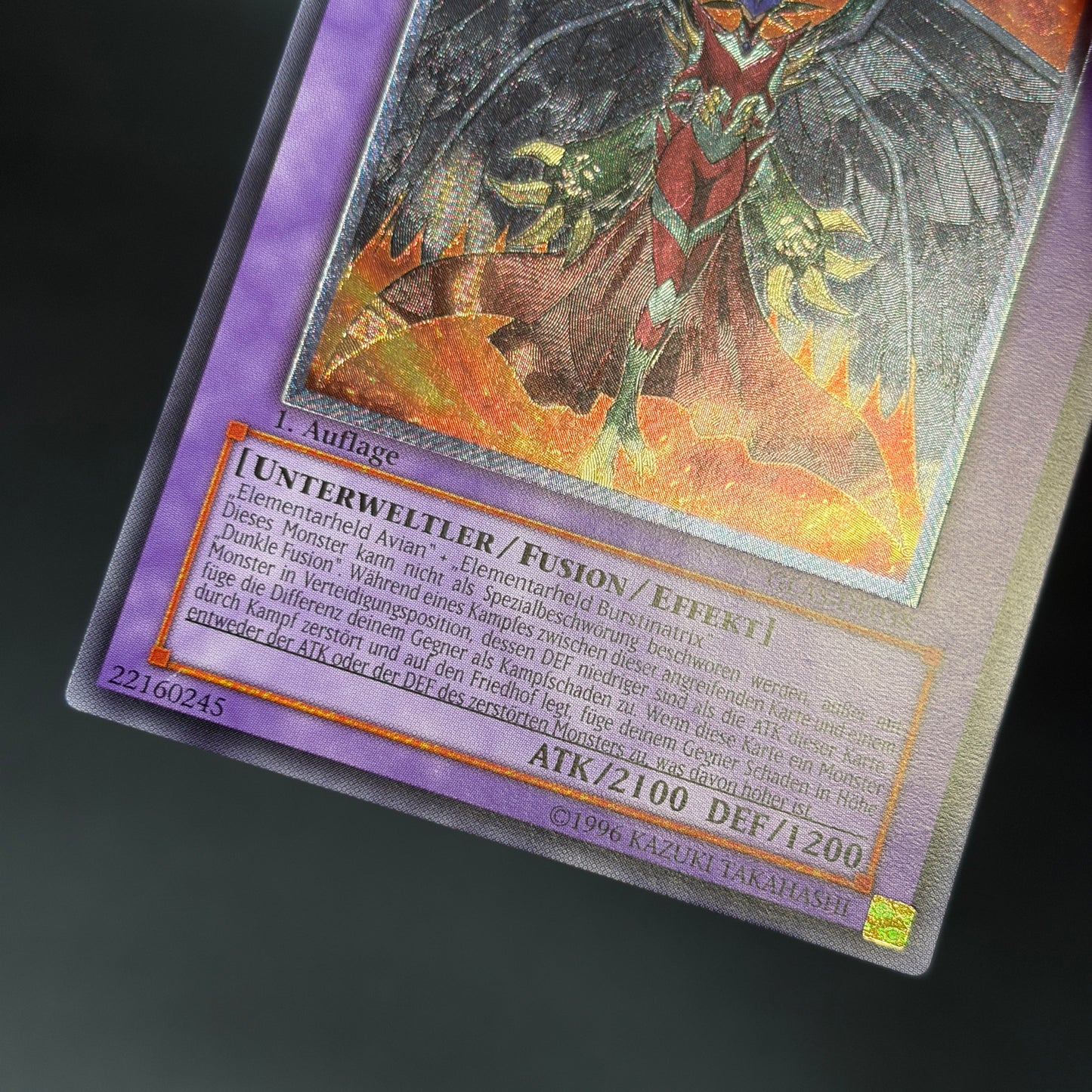 遊戯王　Ｅ－ＨＥＲＯ インフェルノ・ウィング/レリーフ/ドイツ/1st/EU版